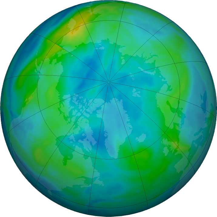 Arctic ozone map for 15 October 2019